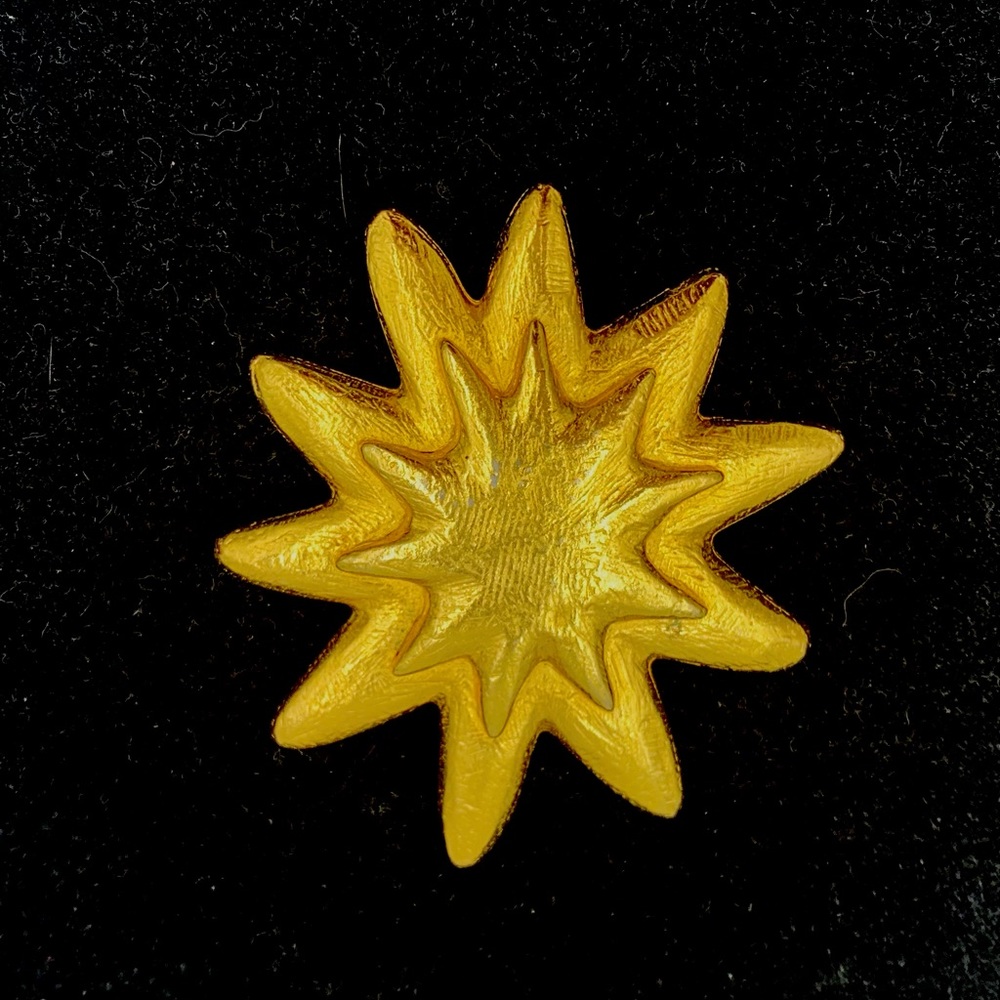 Edouard Rambaud Paris Gold Double Star Pin Brooch - Picture 3 of 7